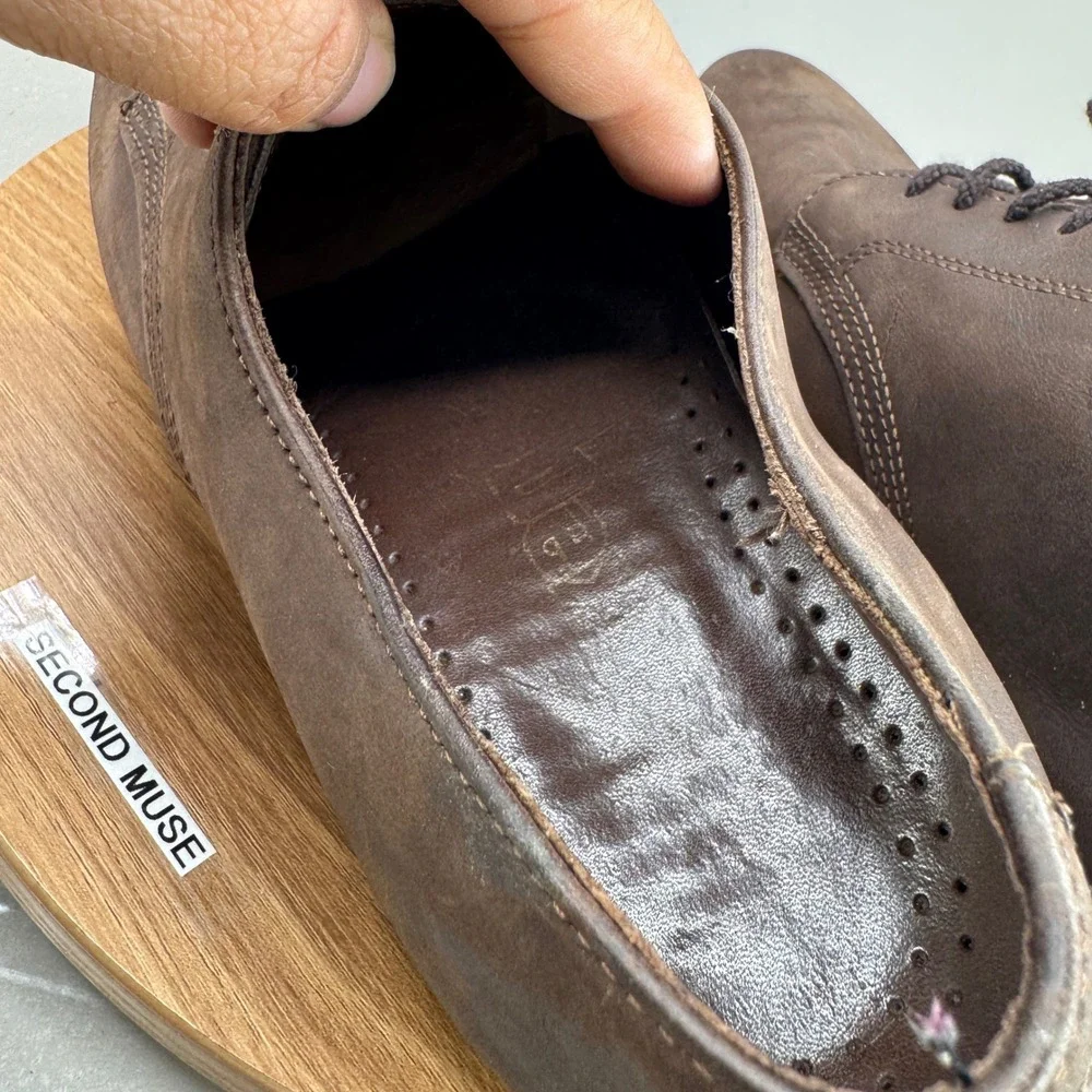 Dexter Mens Oxford Shoes 12 M Brown Suede Made in USA Vintage Derby Academia